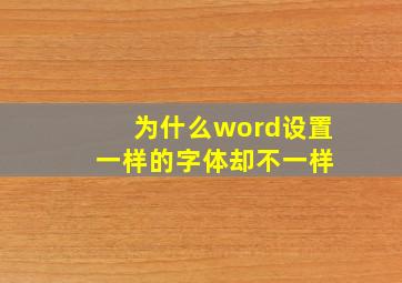 为什么word设置 一样的字体却不一样